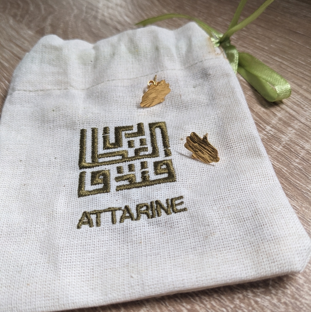 Textured Gold Palm Earrings